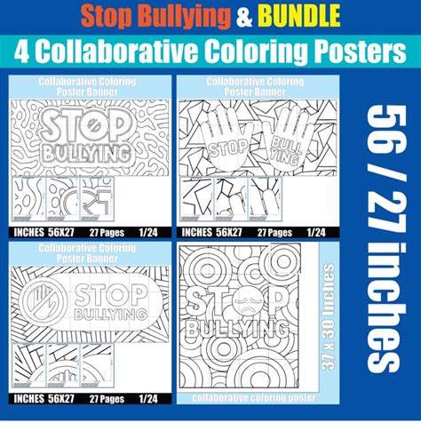 Stop Bullying Activities Pink Shirt Day Collaborative Coloring Posters ...