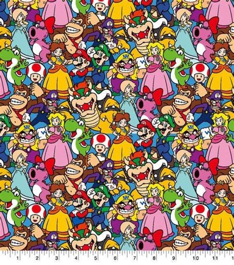 Mario And Friends Fabric By The Yard FBTY Fat Quarters FQ Half 100