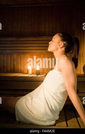 Wellness Sauna Relaxing Stock Photo Alamy