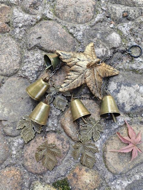 1pc Cast Iron Maple Leaf Design Wind Chime Decor, Metal Bell With ...