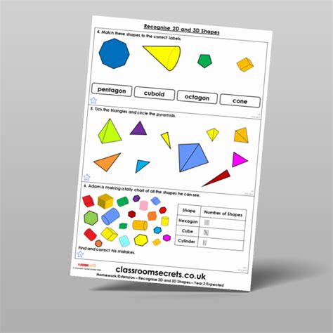 Year Recognise D And D Shapes Homework Resource Classroom Secrets