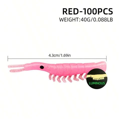 Pcs Bag Soft Shrimps Fishing Lures Artificial Rubber Glow Small