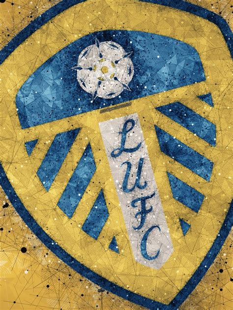 Leeds United Fc K Geometric Art Logo Yellow Abstract Background