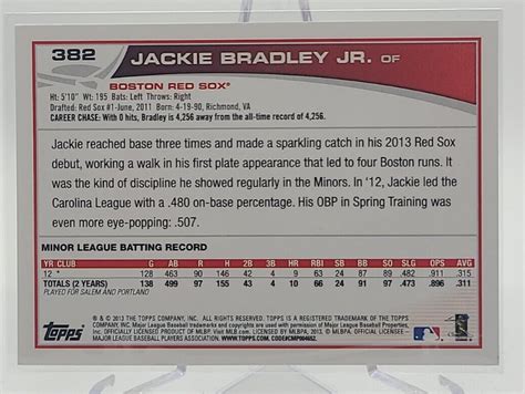 Topps Jackie Bradley Jr Rc Boston Red Sox Ebay