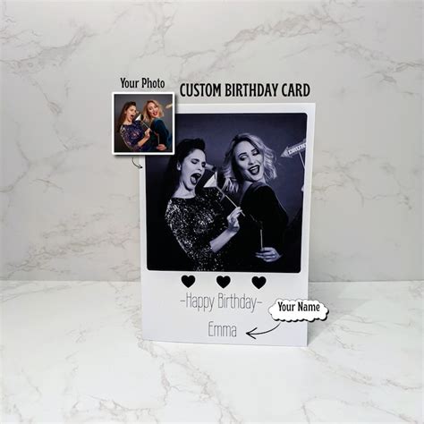 custom photo birthday card personalised single image design  gift