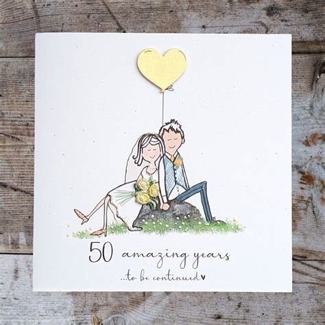 50th Wedding Anniversary Card Golden Wedding Anniversary Card 50th