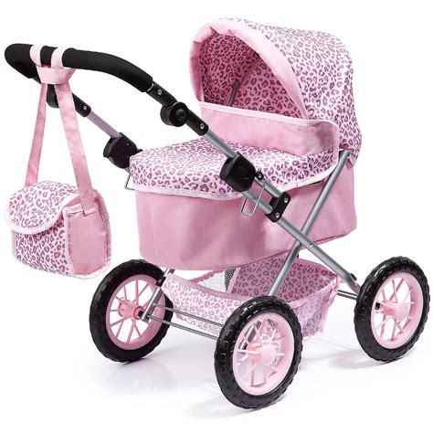 bayer design dolls trendy pram pink animal print fits dolls