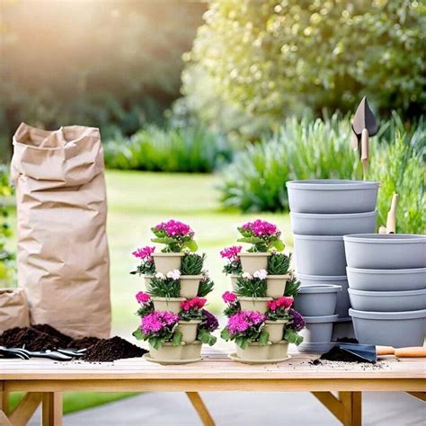 Packs Tier Vertical Planters Stackable Gardening Planter For