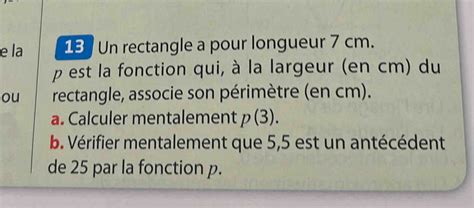 R Solu La Un Rectangle A Pour Longueur Cm P Est La Fonction Qui