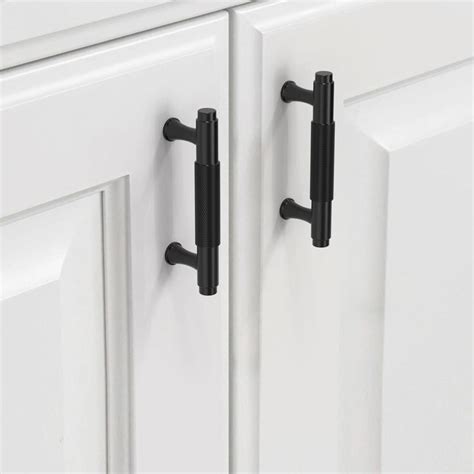 Pack Knurled Cabinet Pulls Inch Matte Black Kitchen Cabinet