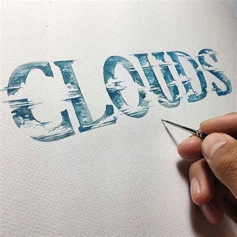 Clouds Creative Typography Hand Lettering Inspiration Typography