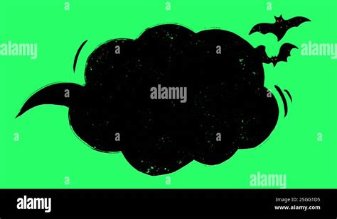 Animation Black Text Box Geometry Shape On Green Background Stock Video