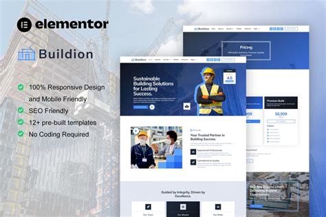 Buildion Construction Building Service Elementor Pro Template Kit