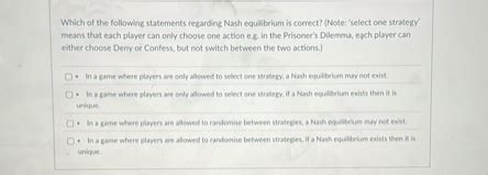 Solved Which Of The Following Statements Regarding Nash Chegg