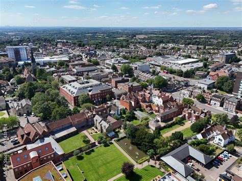 .Brentwood Essex UK Town centre drone Aerial summer Stock Photo | Adobe