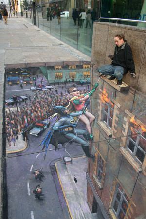 Batman Robin Street Drawing By Julian Beever Pavement Art Sidewalk