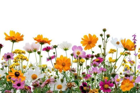 Wildflowers Border Watercolor Backgrounds Outdoors Premium Photo