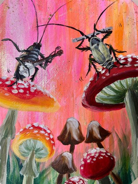 Mushroom Cockroach Decomposer Painting Etymology Art Biology