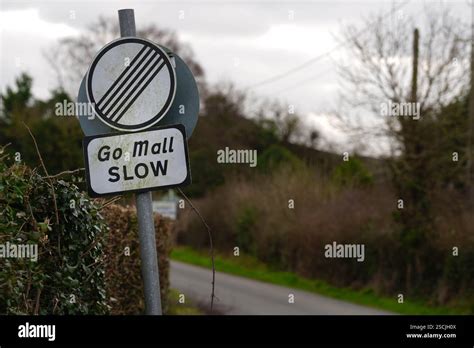 A Road Sign In County Meath Which Now Means Km H Instead Of Km H As