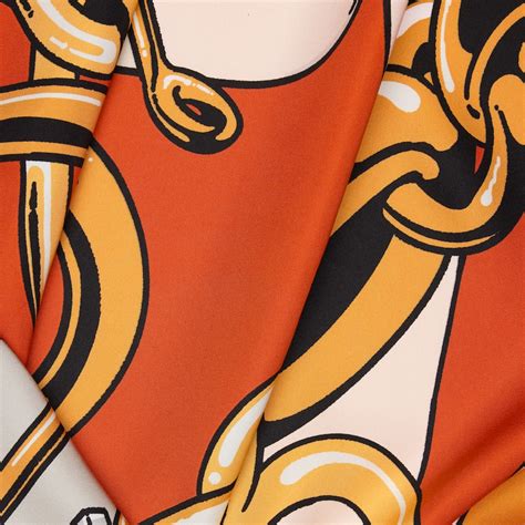 square  silk twill orangegold celine
