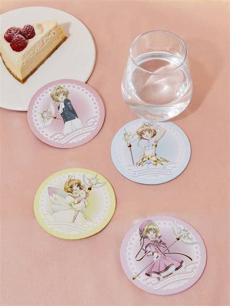 Cardcaptor Sakura Shein Pe As Conjunto De Porta Copos Em Pu De