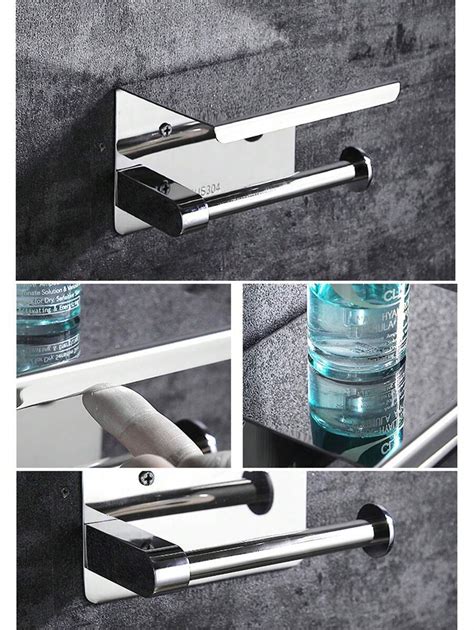 Minimalist Stainless Steel Bathroom Paper Towel Holder With Storage