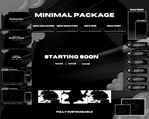 Fully Customizable Minimal Dark Animated Twitch Kick Stream Etsy