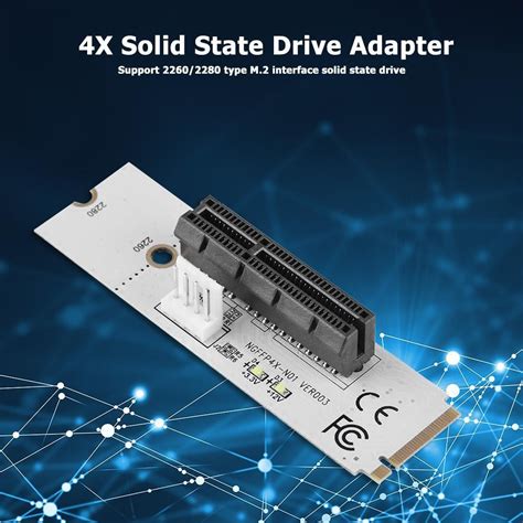 NGFF M 2 Para PCI E 4X Riser Card M2 Key PCIe X4 Adaptador De Unidade