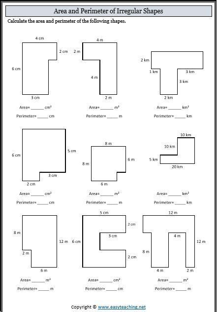 Area And Perimeter Worksheets Grade