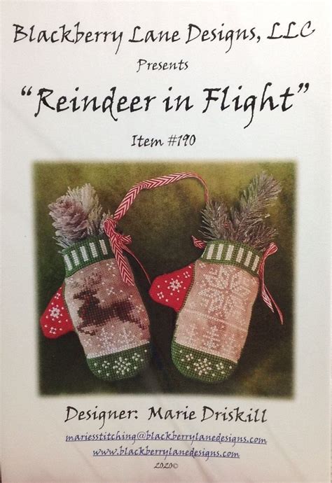 Reindeer In Flight Blackberry Lane Designs LLC Item 190 Marie Driskill