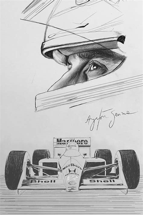 Ayrton Senna Fan Art Sude Eslem Uzun Cool Car Drawings F Art Art