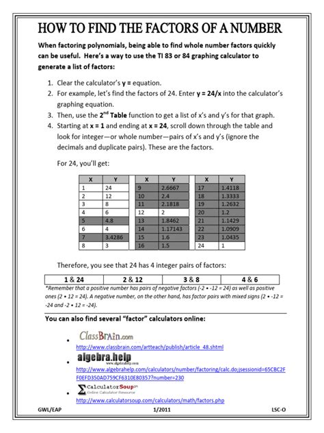 Finding Factors | PDF