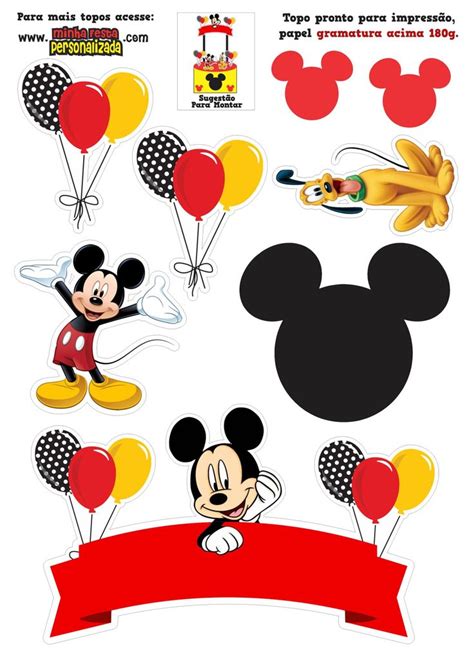 Pin De Luisa Pina Em Festa Bolo Mickey Kit Festa Mickey Mickey