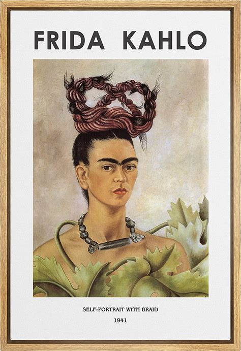 AVOI Unframed Canvas Print Wall Art Self Portrait With Braidy By Frida