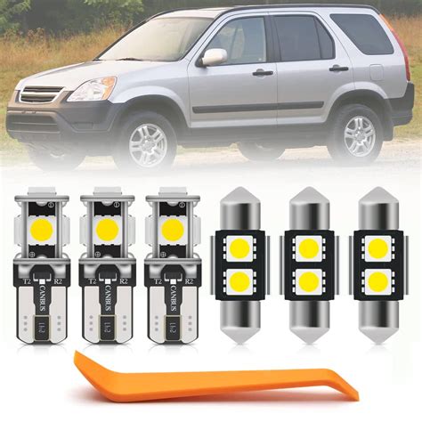 7pcs White LED Interior Lights Bulb BSL1 Kit For Hon Da CR V CRV 2002