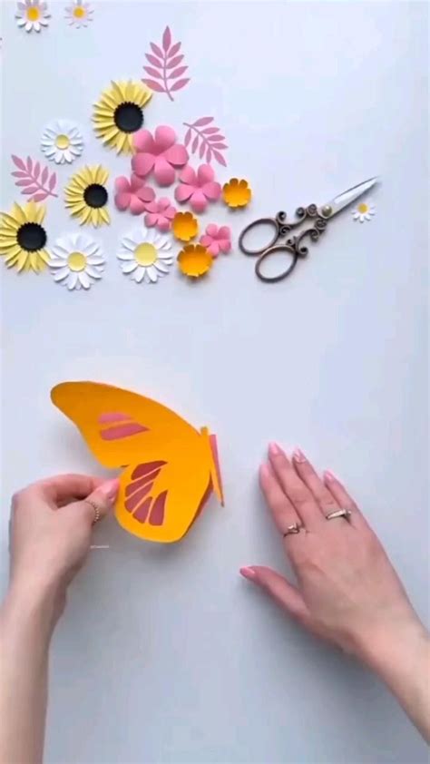 Butterfly Paper Craft Paper Flower Wall Decor