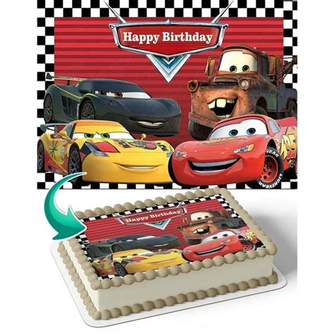 Sugarmelicious Lightning Mcqueen And Mater Cake Image Topper