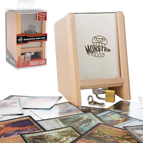 Monster Protectors Guillotine Wood Trading Card Box W Anti Theft Lock