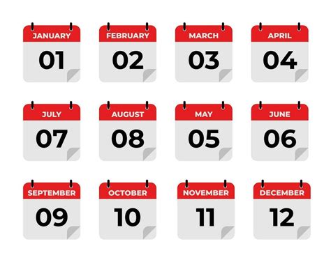 Vecter Simple Icon Calendar Month Of The Year