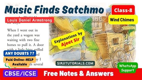 Music Finds Satchmo- Explained in Hindi with Meanings - Class 8 English ...