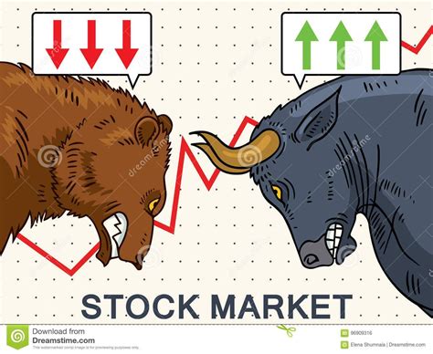 Illustration About Angry Bull And Bear As Symbols Of Stock Market