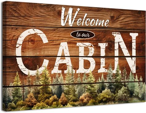 Avoi Cabin Wall Art Rustic Farmhouse Forest Wall Decor For Vintage