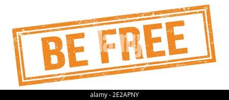 GET FREE text on orange grungy vintage rectangle stamp Stock Photo - Alamy