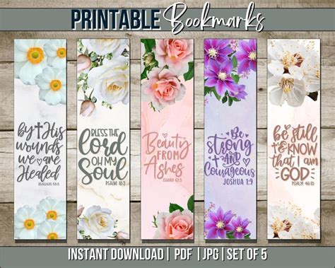 Bible Verse Printable Bookmarks Bible Bookmark Set Custom Bookmark