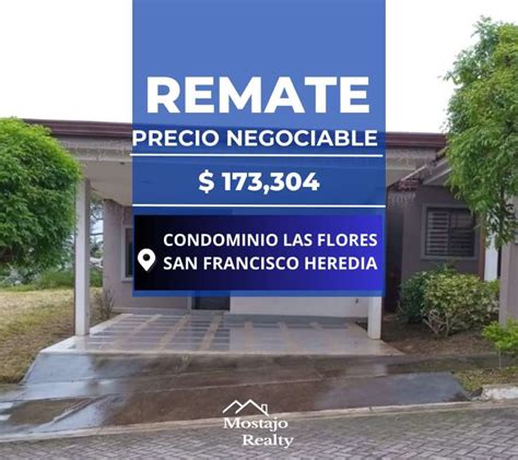 Venta De Casa Condominio Las Flores San Francisco De Heredia Remate