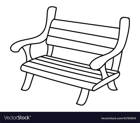 Park Bench Outline Vector Image On VectorStock