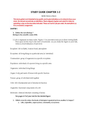 BIO 215 Sample Final Exam Essay Questions BIO 215 Sample Final Exam