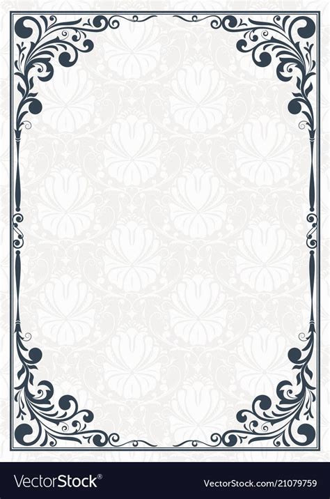 Vintage Frame With Beautiful Filigree Decorative Border Luxury