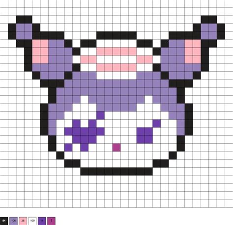 Kuromi Perler Bead Patterns Pixel Art Pattern Perler Beads Easy