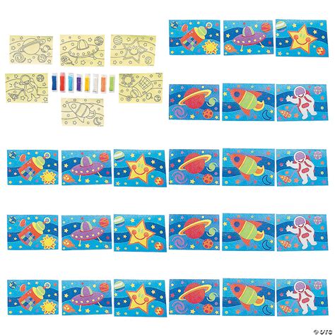 5" x 7" Awesome Outer Space Sand Art Self-Adhesive Cardboard Craft Kit ...